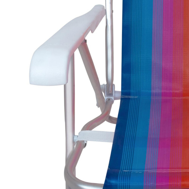 Silla reclinable 4 posiciones aluminio NARANJA/AZUL