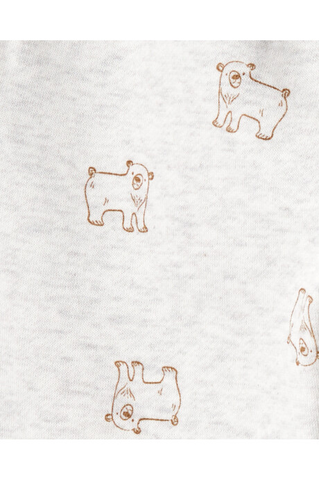 Set dos piezas de algodón, pantalón y canguro, diseño osos Sin color