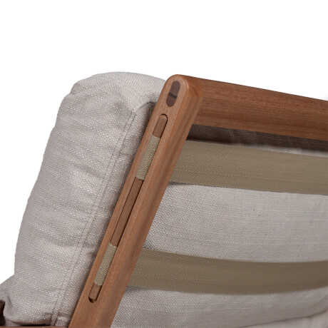 Butaca con Puff Brazia - Tela Rústica 218-G2 (Cruda)