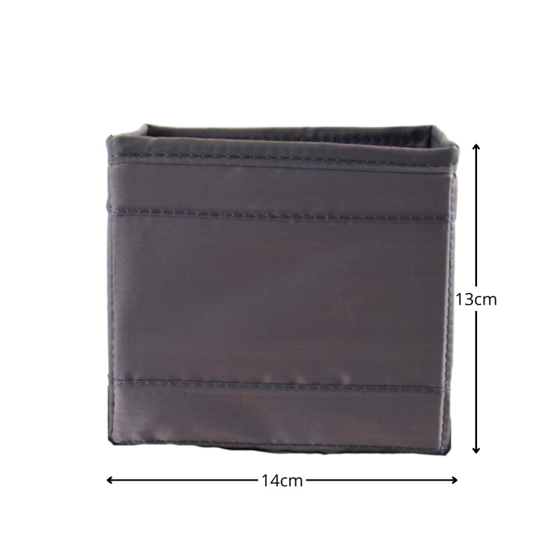 Set x3 organizadores de tela PVC 14x14x13cm GRIS