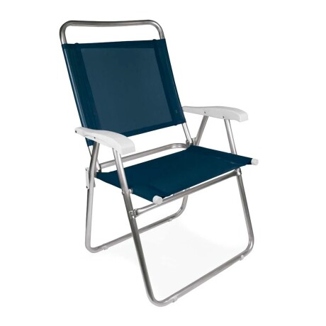 Set X2 Reposeras Sillas Altas Plegables Alum Mor Master Plus Azul Marino