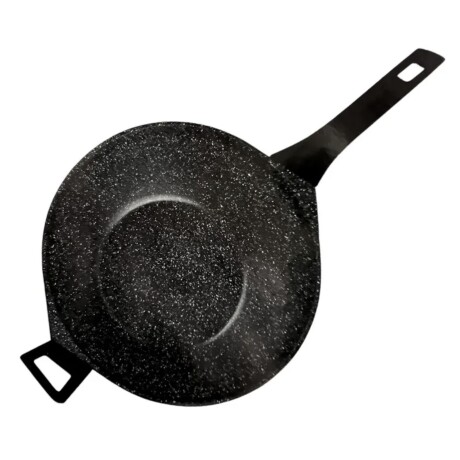 Wok con tapa de vidrio Comet Nuova de 32cm Negro