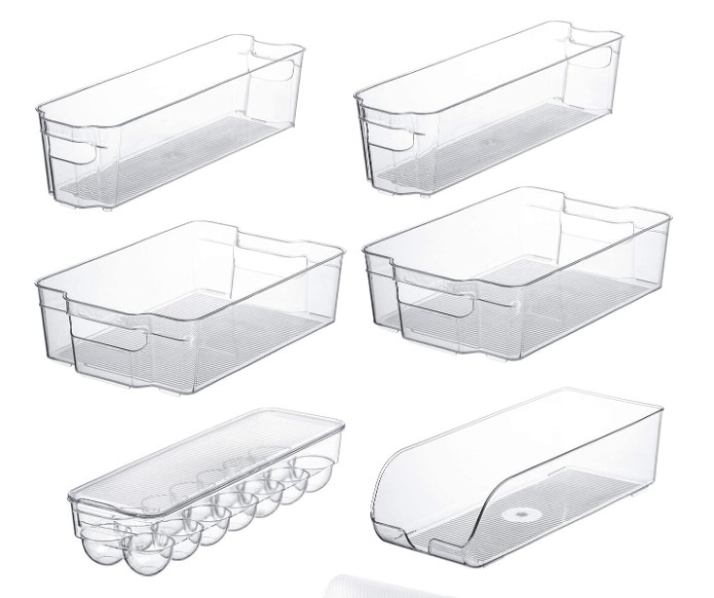Set X6 Contenedor cajon Organizador almacenamiento comida alimentos bebidas multiuso huevera frutas verduras libre BPA CTN009 
