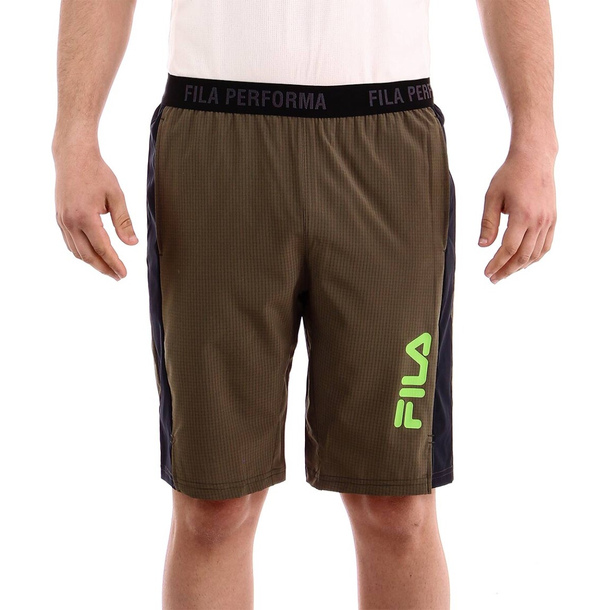 Fila bermuda masculina train - Oliva-Negro 