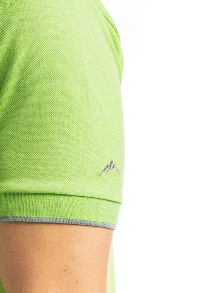 Remera Polo Algodón Verde Claro Melange/Gris Claro