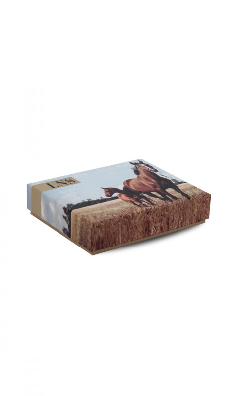 BILLETERA ODIN C/ BORDADO TABACO C/ AZUL