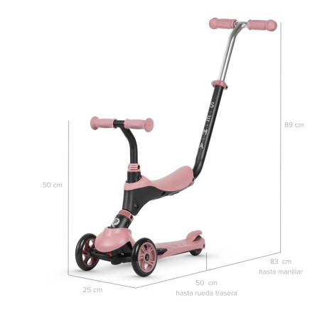 Monopatin Qplay Sema Deluxe 2 en 1 ROSA