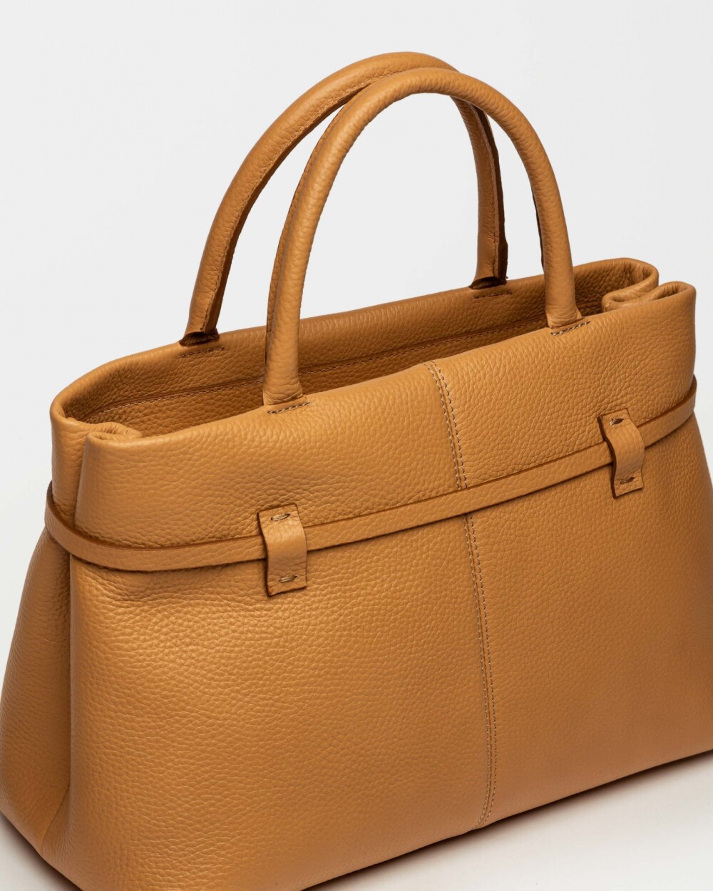 Cartera de mano Bay en cuero graneado Cuoio