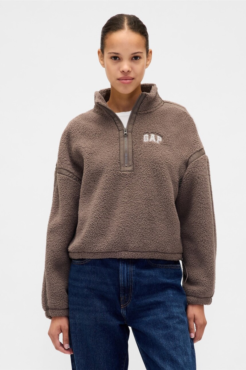 Buzo Polar Medio Cierre Logo Gap Mujer Plymouth Rock