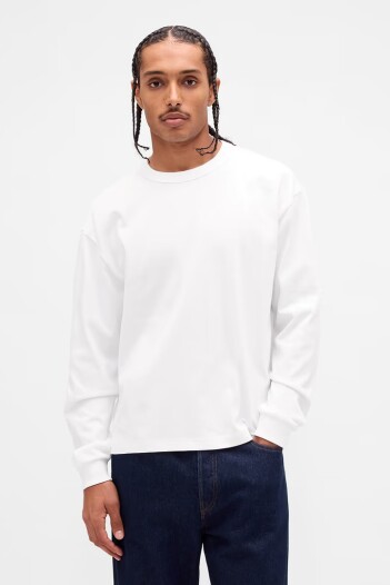 Remera Manga Larga Heavyweight Hombre Optic White V6