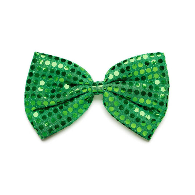 Moño Verde con Lentejuelas- San Patricio Moño Verde con Lentejuelas- San Patricio