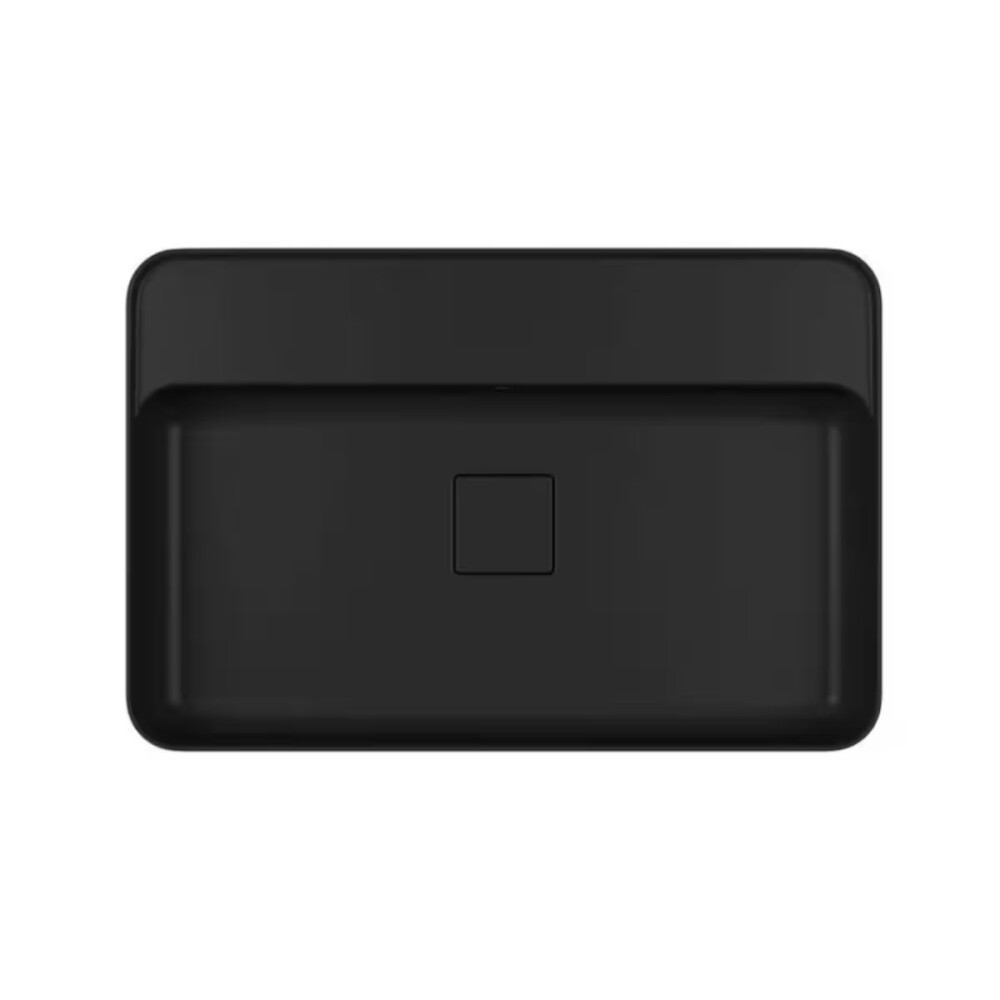 Bacha de apoyo rectangular 60x40cm c/mesa negro mate Deca Bacha De Apoyo Rectangular 60x40cm C/mesa Negro Mate Deca