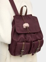 Mochila De Nylon Con Colgante burdeos