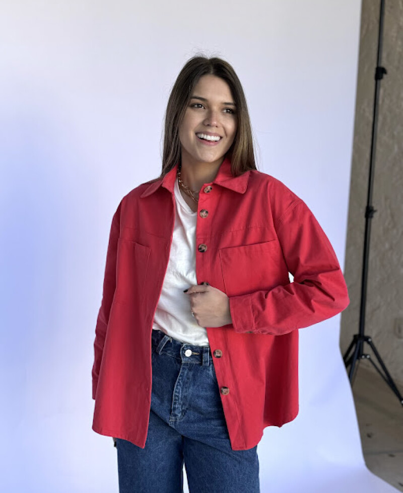 Camisa gabardina roja