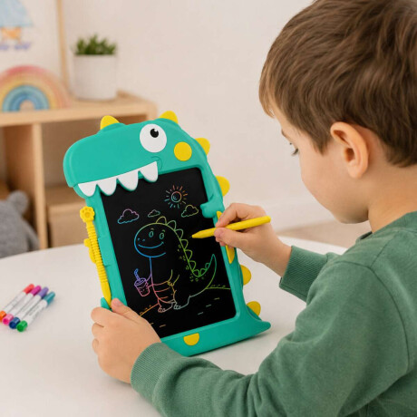 Tablet de 23cm con pantalla LCD para dibujar Dinosaurio Verde