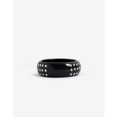 Brazalete Resina Con Tachas Plateado Rodio