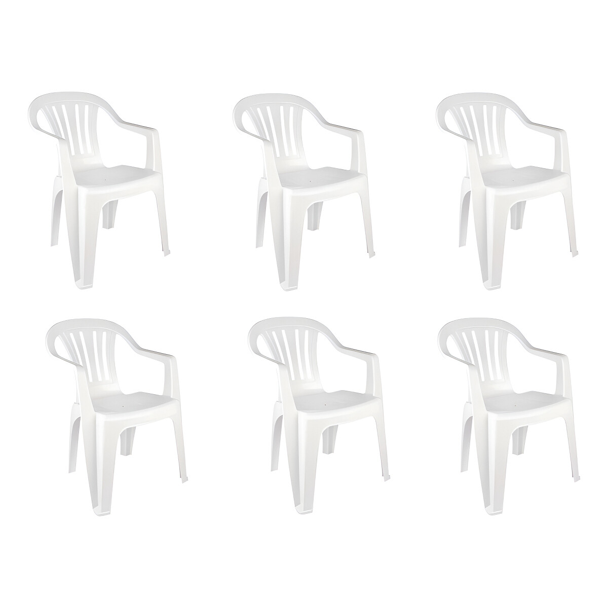 Set De 6 Sillones De Plástico Bela Vista Mor Color White Blanco (pausado) 