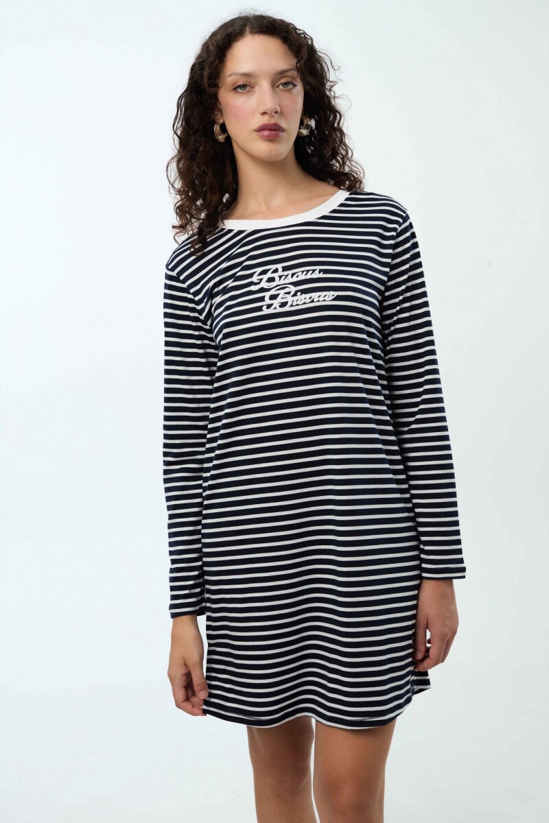 Camisón Andy - Blanco/Azul 