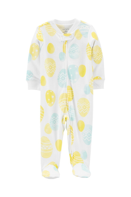 Pijama de Algodón de Una Pieza con Pie y Ajuste 100% Perfecto Pascuas 0