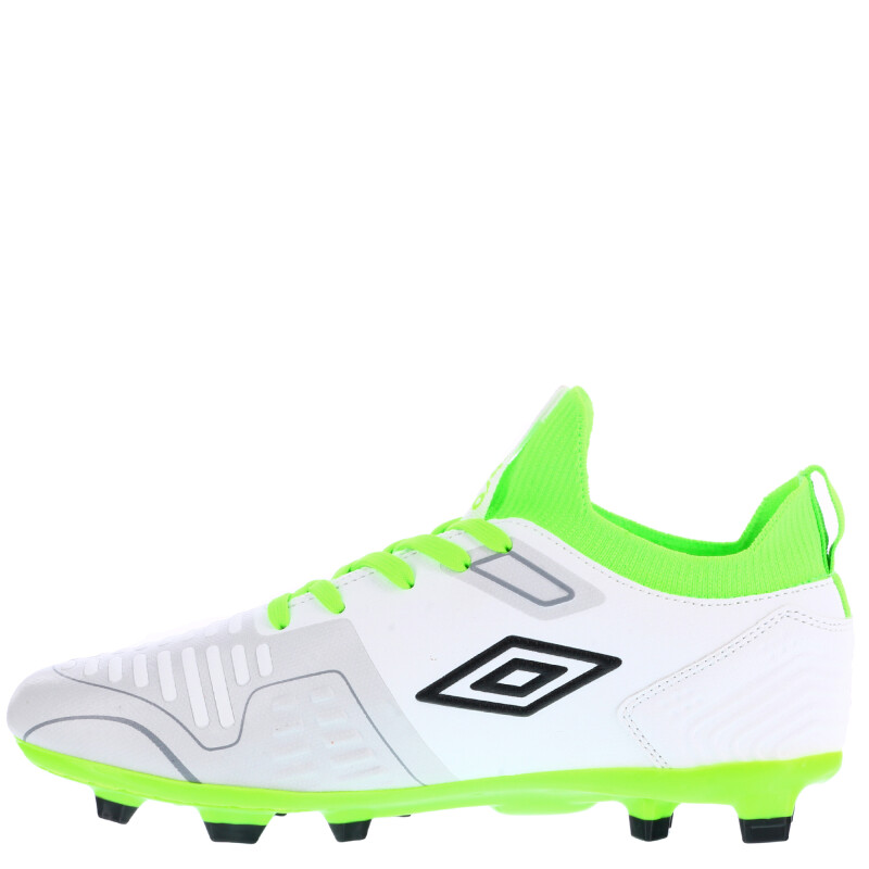 Championes de Hombre Umbro Futbol 11 Flash HG Blanco - Verde Fluo - Negro