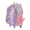 Mochila Trendy Unicornio C/Carro Rosado - Lila - Plateado