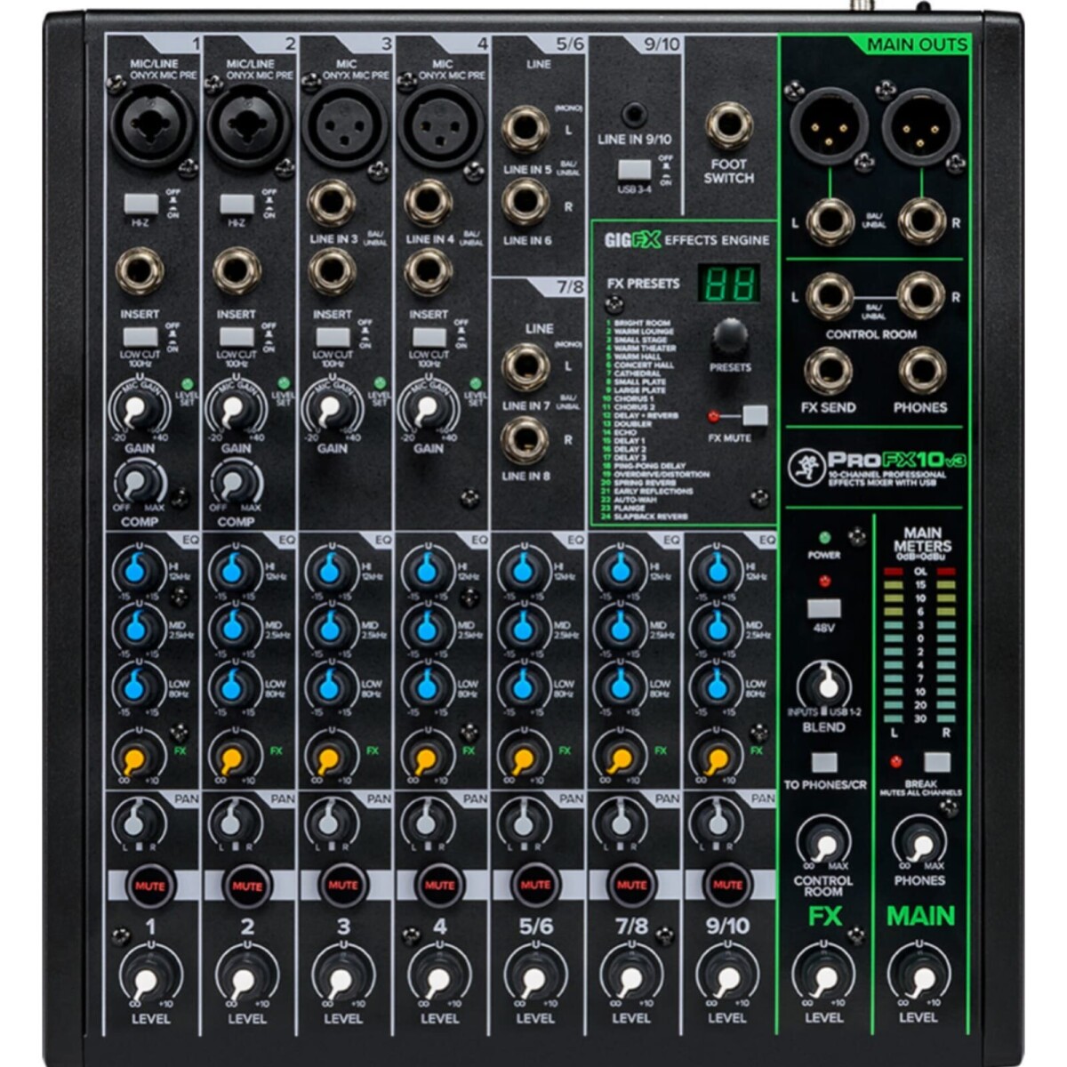 Mackie Pro Fx10 V3 Mixer 10 Canales Usb Efectos 