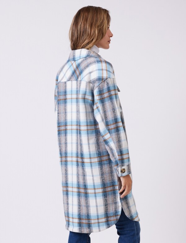 Sobrecamisa Larga Cuadros MULTI/CELESTE
