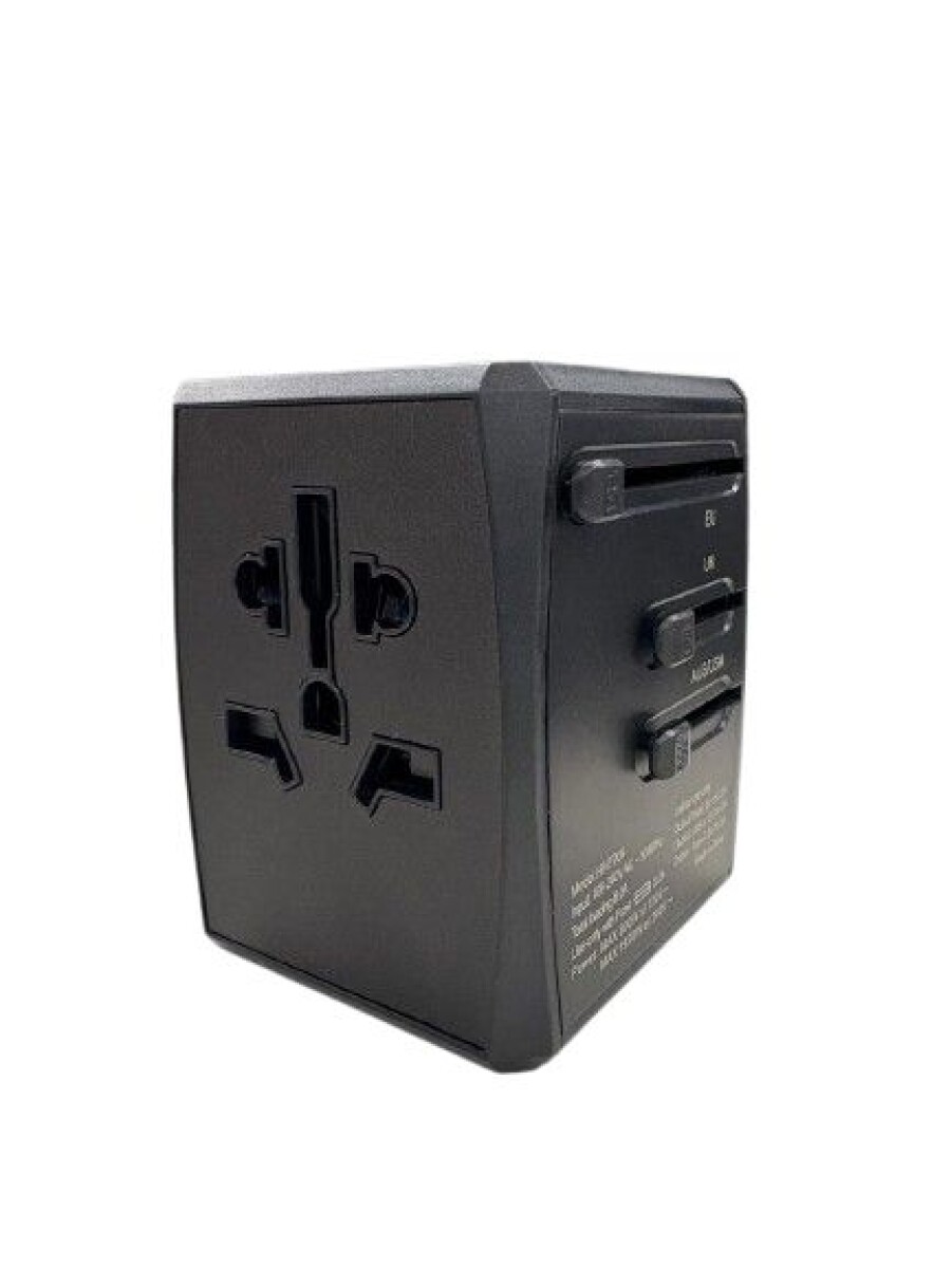 ADAPTADOR INTER.DE VIAJE 240V-8A NG.EUROAM./ARG./BR. GRANDE+USB 