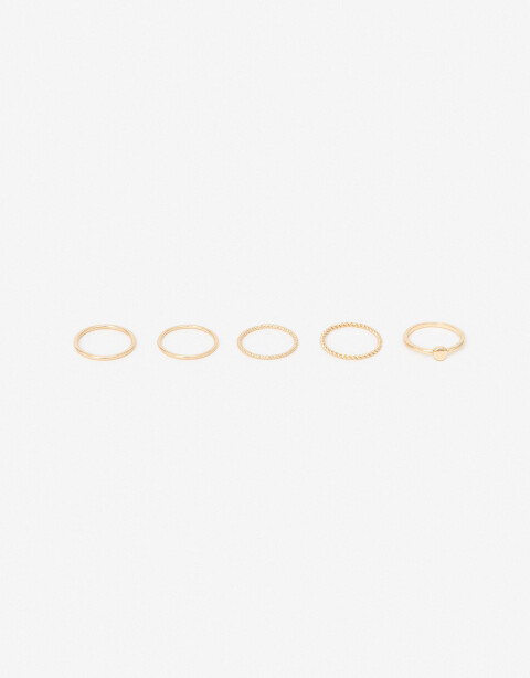 Sets Anillos Metal Set De Anillos De Metal Reciclado - Dorado