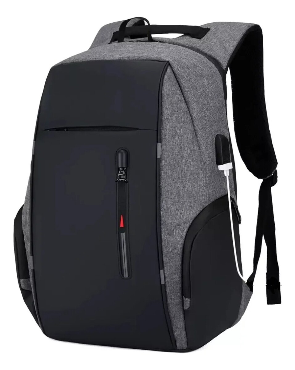 Mochila Impermeable Antirrobo Urbana USB Notebook Casual - Variante Color Gris 