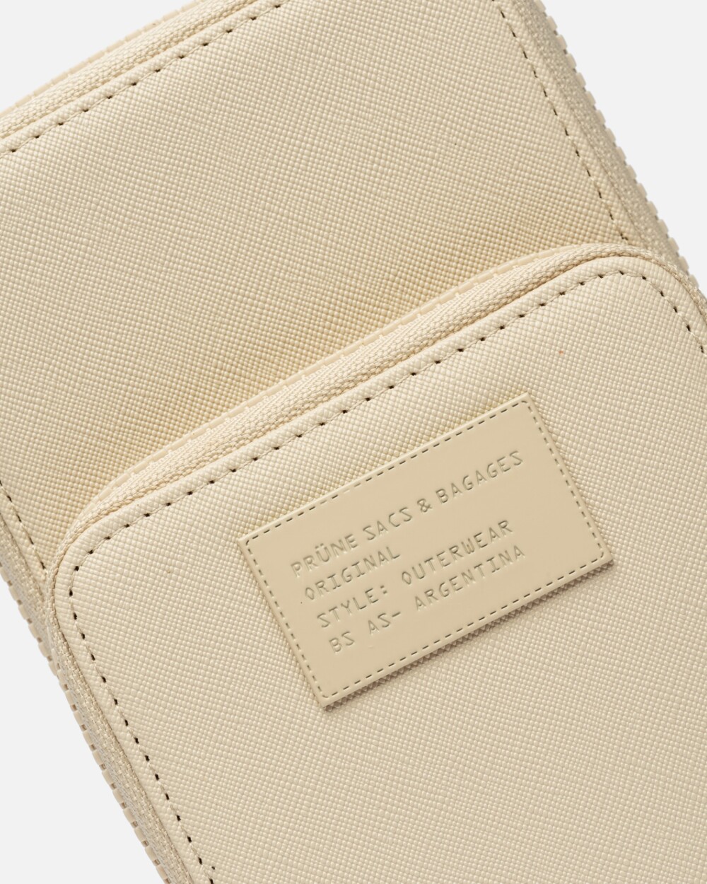 Mini Bag Amy En Efecto Cuero Saffiano Natural