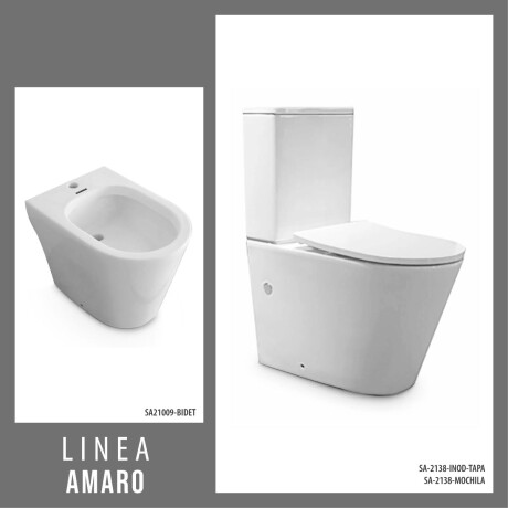 JUEGO DE INODORO CON TAPA, MOCHILA Y BIDET MARCA AQUALIA DESCARGA A 25CMS. 000