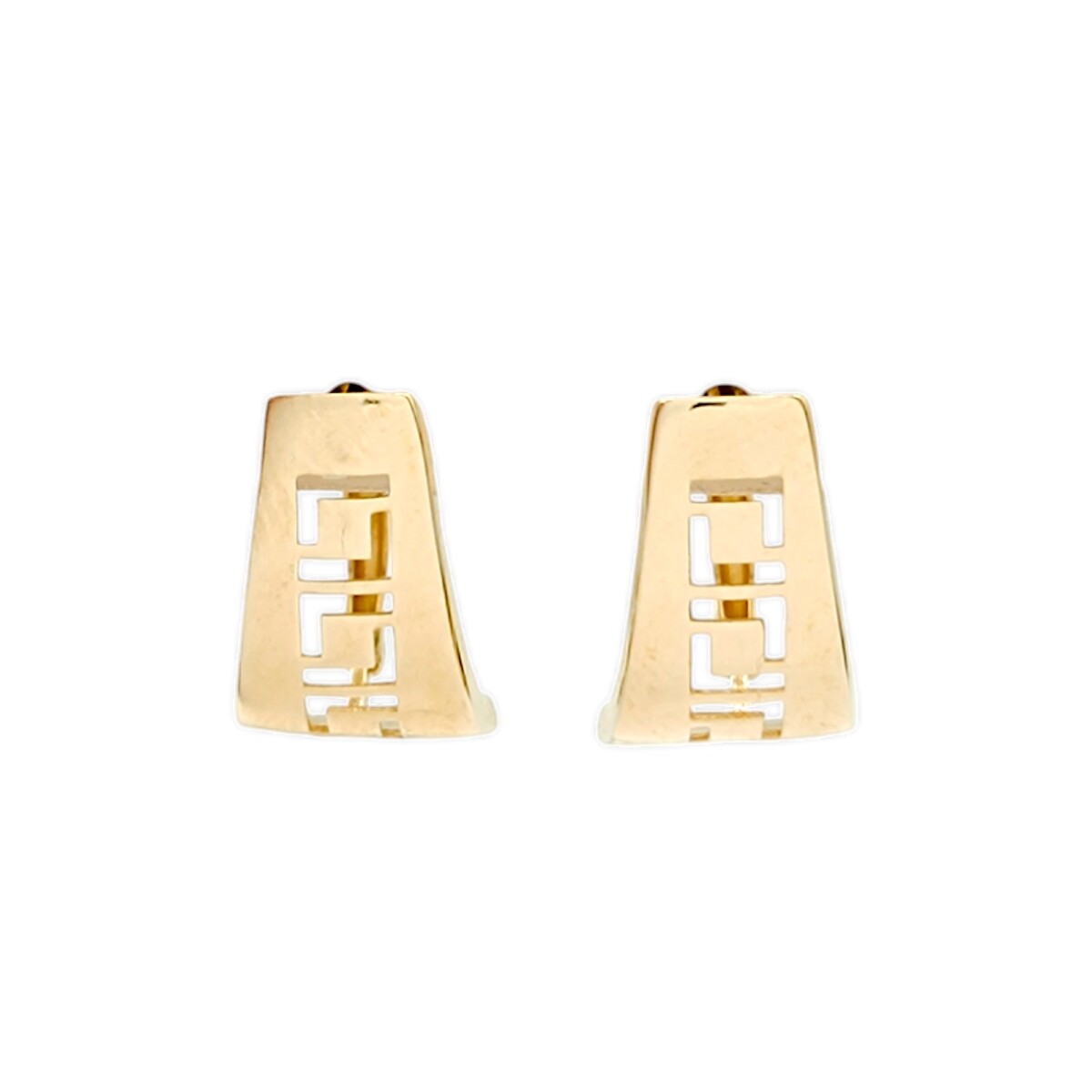 Caravanas aros Greca de oro - Oro bajo - Sin piedra- CA8082 - sinpiedra 