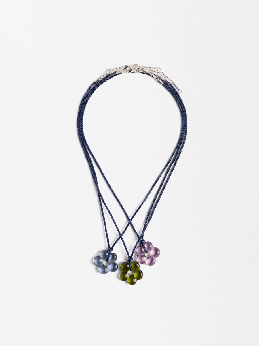 Set De Collares Flores Multicolor multicolor