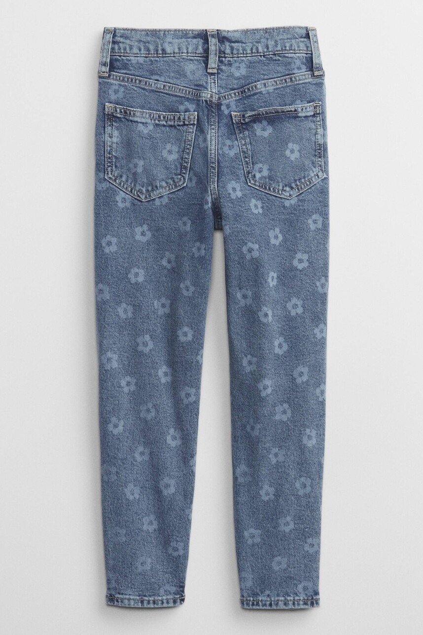 Jean Mom Floreado Niña Floral Laser