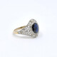 Anillo Antiguo En Oro 18K, Zafiro Azul Legítimo Y Diamantes Anillo Antiguo En Oro 18K, Zafiro Azul Legítimo Y Diamantes