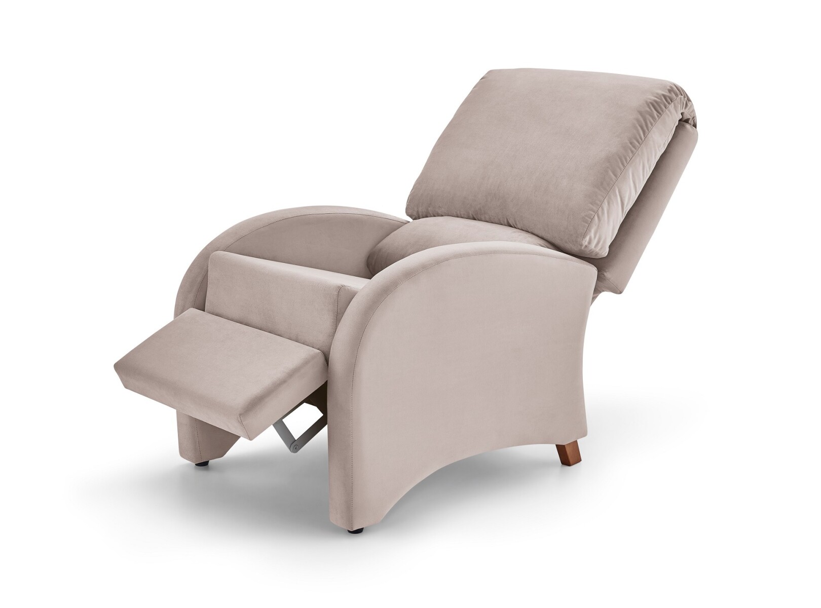 POLTRONA RECLINABLE MANUAL - TELA RUSTICA COLOR ARENA OSCURA 