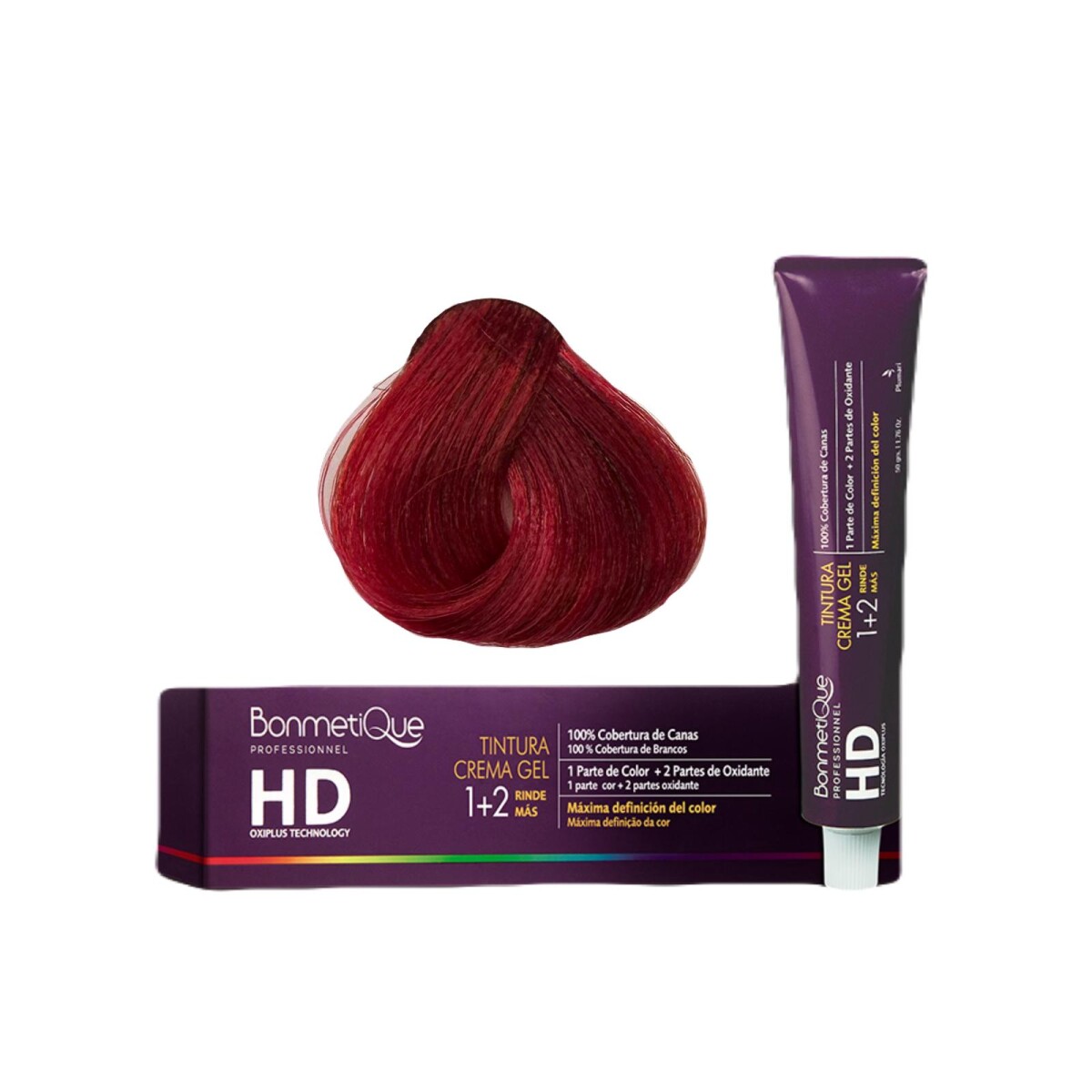 Bonmetique Tinta HD Professional 100gr - N°6.60 Rojo Int Claro 