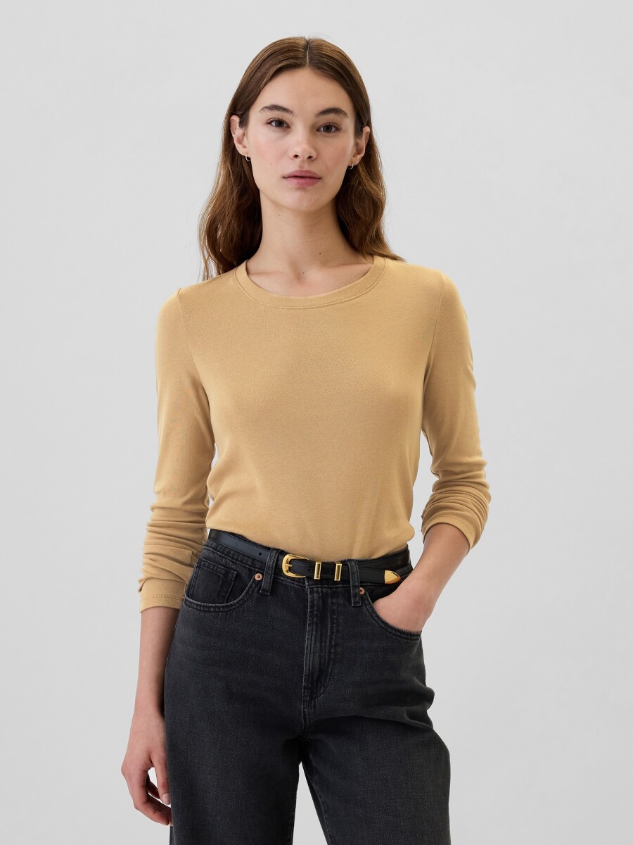 Remera Básica Cuello Redondo Manga Larga Mujer - Mojave 