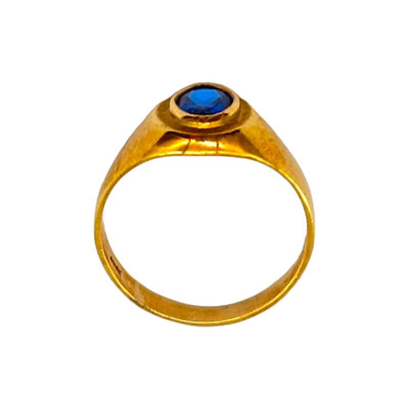 Anillo Solitario-Oro Bajo-Piedra Zafiro-AN8112 conpiedra