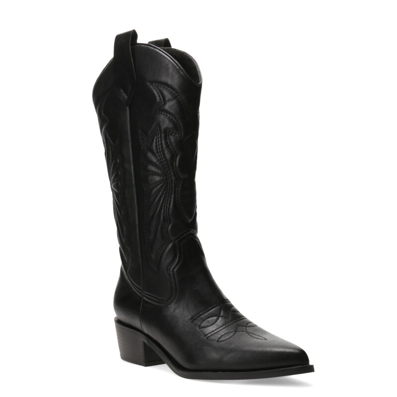 Botas de Mujer Miss Carol EDNA tejana con diseño en la caña Negro