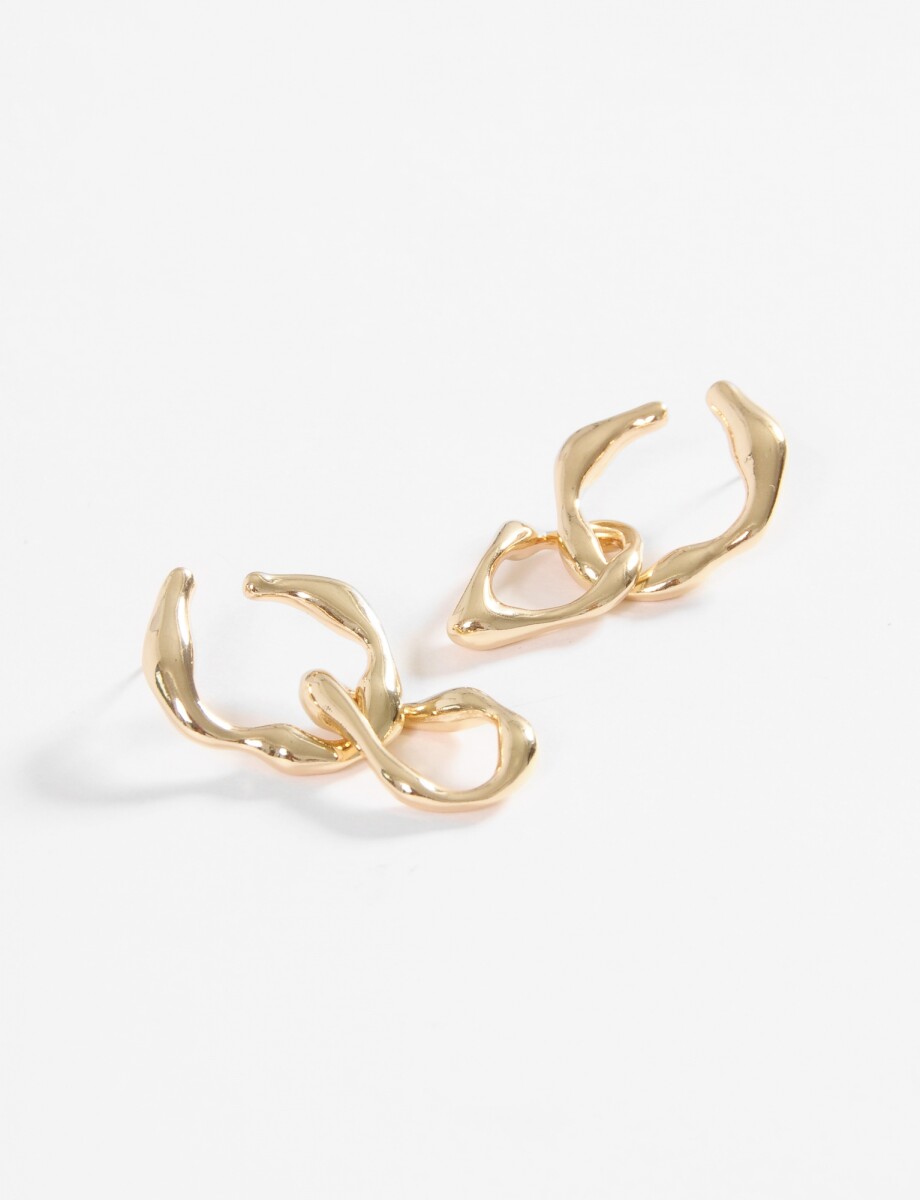 Aros doble irregular - dorado 