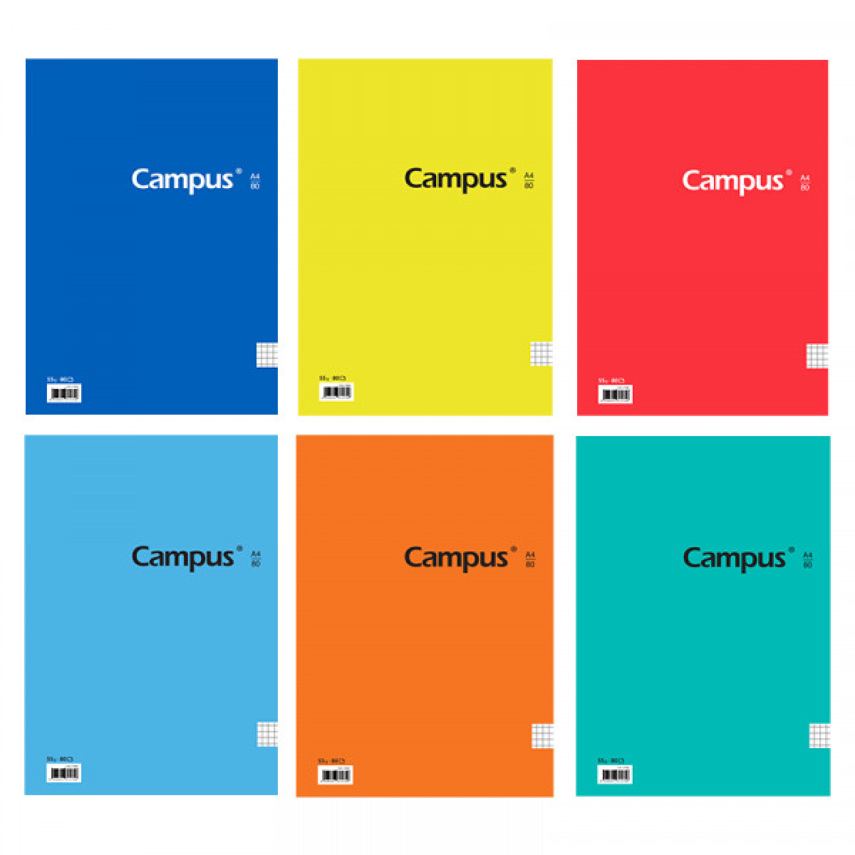 Cuadernola Campus University Tapa Flexible Cuadriculada Con Espiral 80 Hojas 60 Grs 