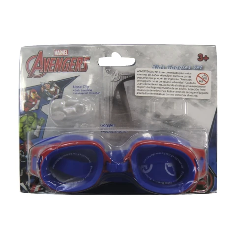 Lentes de Natación con Clip y Tapón Avengers