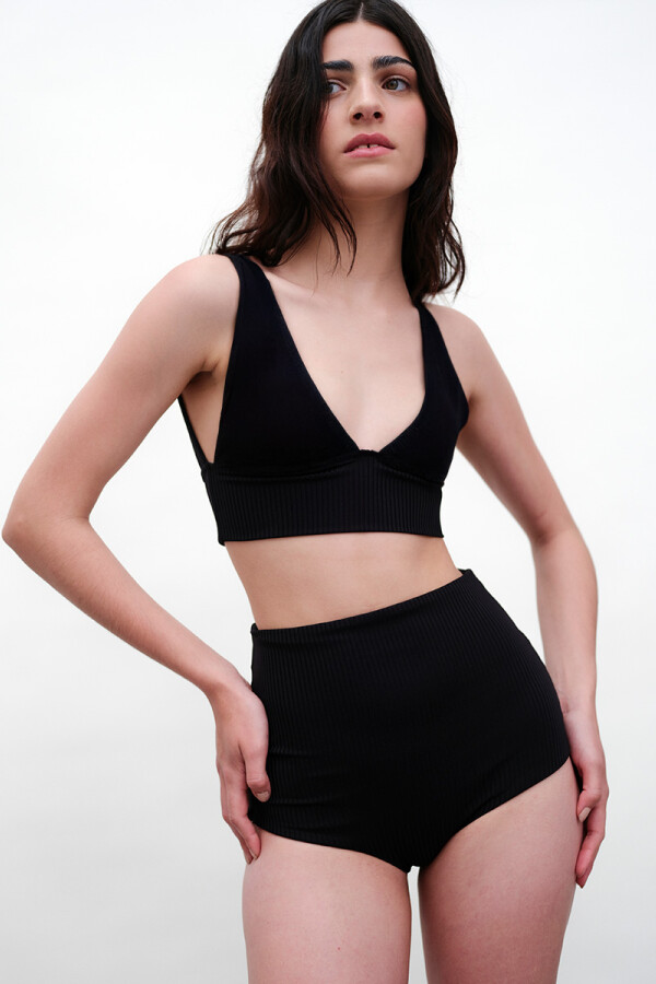 Top Liberdade – Bikini de tejido italiano con filtro UV+50 Negro