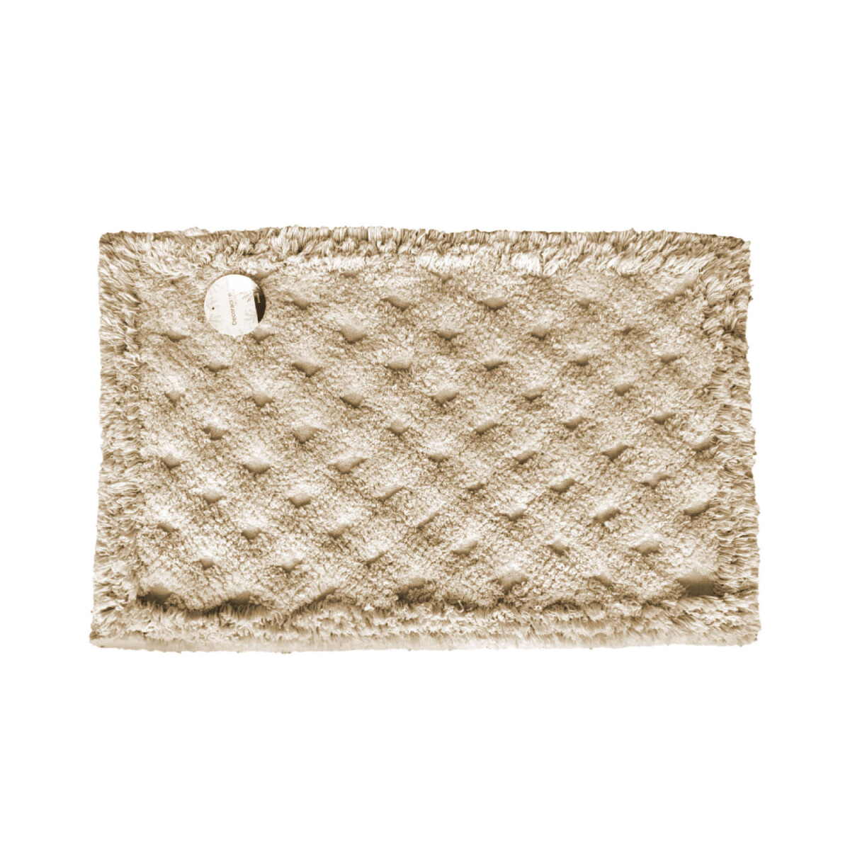 Alfombra Rectangular Dos Texturas Natural Liviana Moderna - Beige 