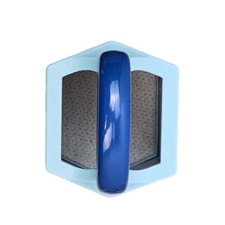 Rallador Cortador Hexagonal en Acero Inoxidable con Manija Celeste
