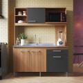 COCINA COMPACTA 4 PUERTAS 1 CAJON BEAUTY - ROVERE/GRAFITO COCINA COMPACTA 4 PUERTAS 1 CAJON BEAUTY - ROVERE/GRAFITO