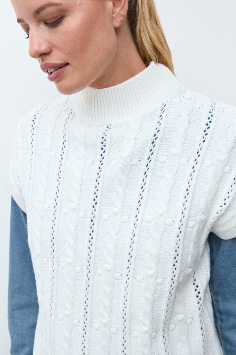 Chaleco tejido estructuras crudo