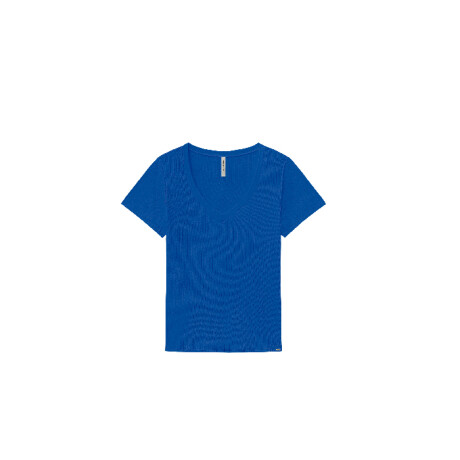 BLUSA BASICA ACANALADA Azul Eléctrico